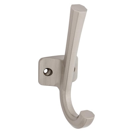 National Hardware Powell Medium Satin Nickel Silver Aluminum 4-15/16 in. L Angled Hook 60 lb 1 pk N337-913